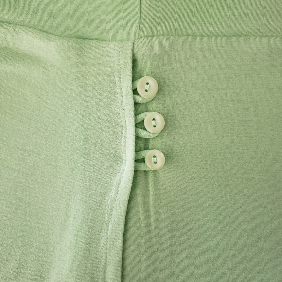 OQOQO by Lululemon Lime Green Bamboo Dress V Neck Cross Front XS Extra S… - Picture 4 of 5